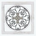 Youngs Wood Framed Square Iron Work Wall Art 21726